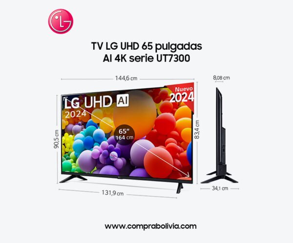 TV LG UHD 65 pulgadas  AI 4K serie UT73 con Smart TV WebOS24